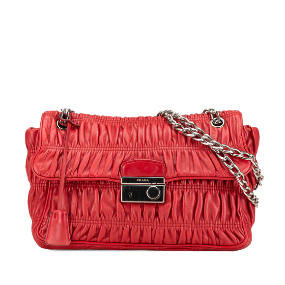 Prada Handbags - Pre-Loved Prada Medium Nappa Gaufre Sound Lock Shoulder Bag